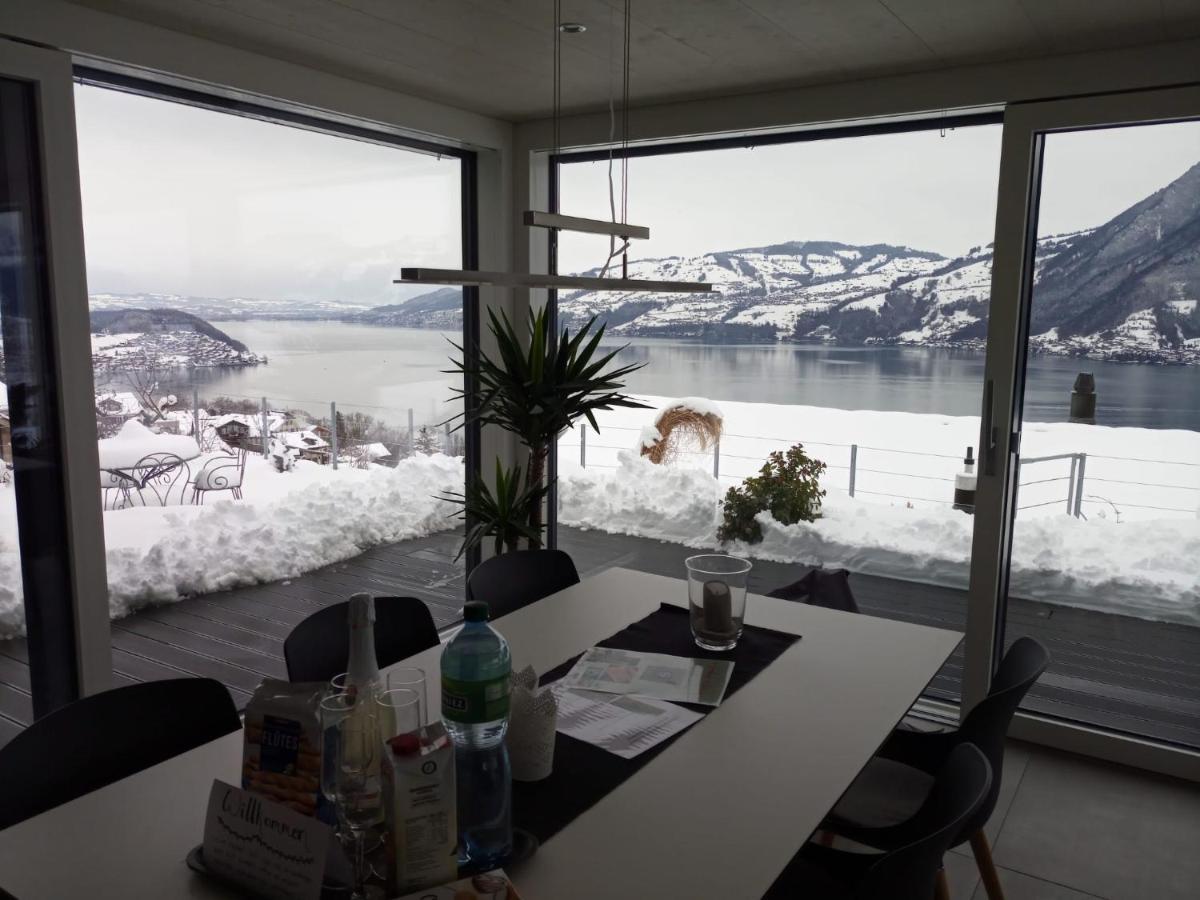 Moderne Unterkunft Mit Panoramablick Auf Thunersee Krattigen Ngoại thất bức ảnh