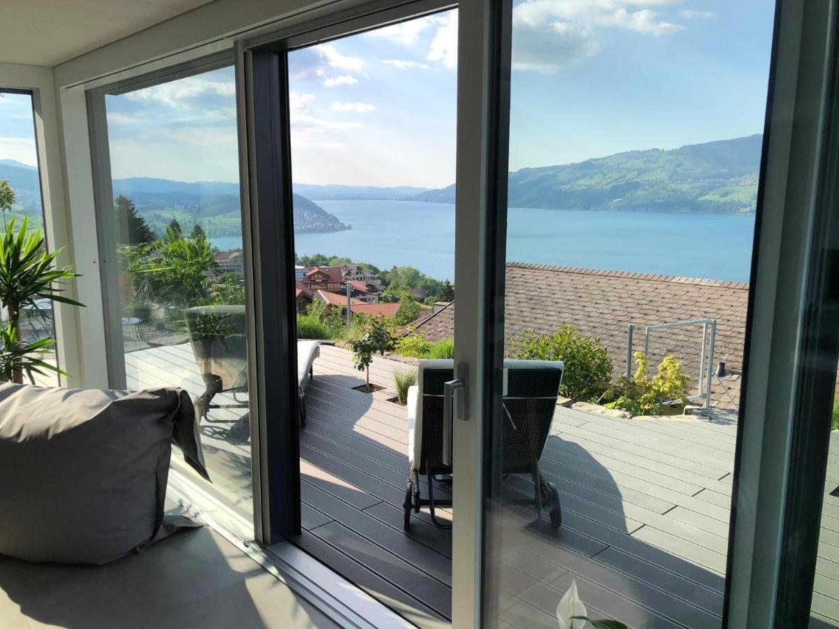 Moderne Unterkunft Mit Panoramablick Auf Thunersee Krattigen Ngoại thất bức ảnh
