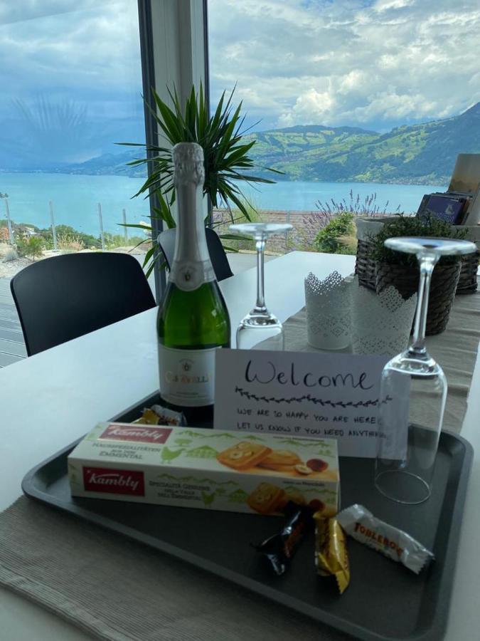Moderne Unterkunft Mit Panoramablick Auf Thunersee Krattigen Ngoại thất bức ảnh