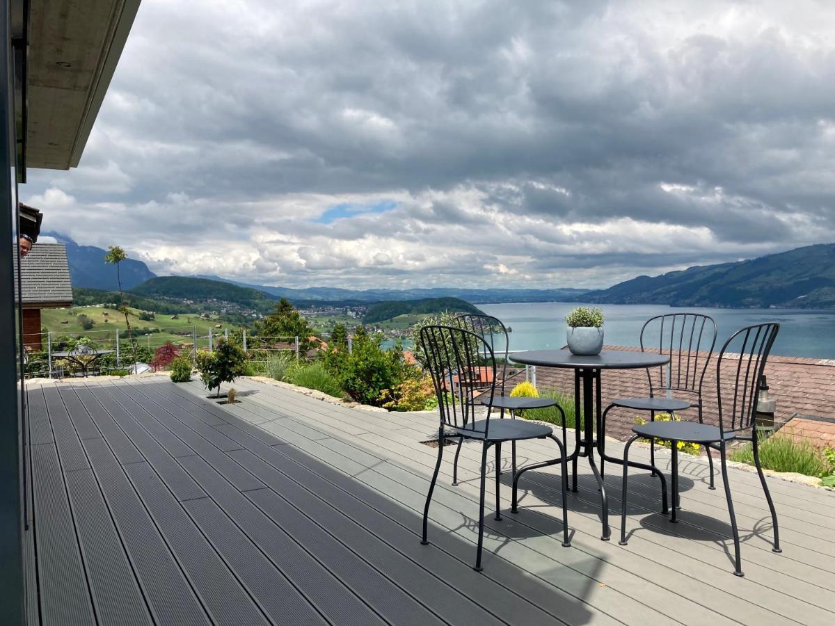 Moderne Unterkunft Mit Panoramablick Auf Thunersee Krattigen Ngoại thất bức ảnh