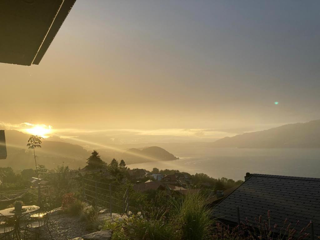 Moderne Unterkunft Mit Panoramablick Auf Thunersee Krattigen Ngoại thất bức ảnh