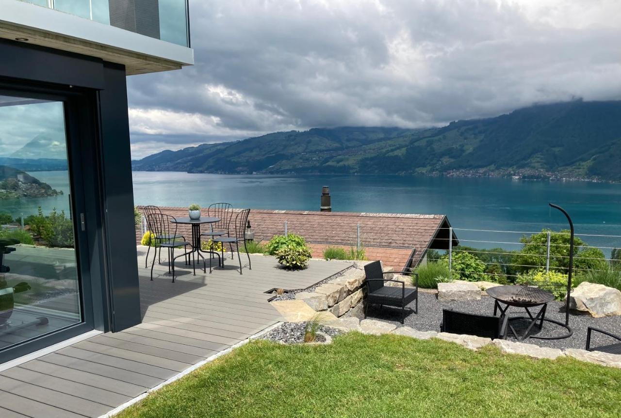 Moderne Unterkunft Mit Panoramablick Auf Thunersee Krattigen Ngoại thất bức ảnh